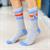 OFFICIAL Cuphead Striped Grey Crew Socks | Soft Socks Perfect for Cuphead Fans