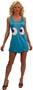 Pac-Man "Inky" Blue Deluxe Costume Tank Dress Adult/Teen Standard