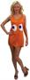 Pac-Man "Clyde" Orange Deluxe Costume Tank Dress Adult/Teen Standard