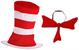 Dr. Seuss Cat In the Hat Tie & Hat Adult Costume Kit