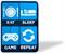 Eat Sleep Game Repeat Large Gamer Fleece Throw Blanket | 60 x 45 Inches