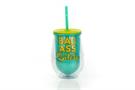 Bad Ass Bitch Plastic Wine Tumbler Cup With Lid & Straw | Holds 12 Ounces