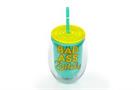 Bad Ass Bitch Plastic Wine Tumbler Cup With Lid & Straw | Holds 12 Ounces