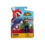 Super Mario 4 Inch Action Figure | Luigi w/ 1-Up Mushroom