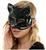 Bedazzled Black Mirror Cat Mask Adult Costume Accessory
