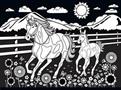Horse and Pony Velvet Coloring 60 Piece Jigsaw Puzzle