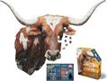 I AM Longhorn 550 Piece Animal Head-Shaped Jigsaw Puzzle