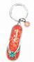 Disney Minnie Mouse Orange Flip Flop Pewter Key Ring