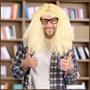 Blonde Nerd Adult Costume Wig & Glasses