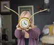 Harry Potter Golden Snitch Replica Resin Desk Clock | 9 x 18 Inches