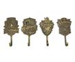 Harry Potter Gold Hogwarts Houses Wall Hooks Storage Rack | Set of 4