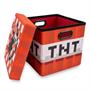 Minecraft TNT Block Fabric Storage Bin Cube Organizer with Lid | 13 Inches