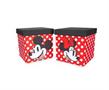 Disney Mickey & Minnie 15-Inch Storage Bin Cube Organizers with Lids | Set of 2