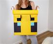 Minecraft Bee Fabric Storage Bin Cube Organizer with Lid | 15 Inches