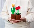 Minecraft Orange Tulip and Poppy Flower Pot Mood Lights | Set of 2