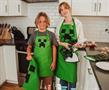 Minecraft Green Creeper Youth Kitchen Cooking Apron