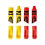 Crayola Set of 4 Crayon Wall Hooks | Happy Harlekin (2x Dandelion, 2x Red)