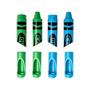 Crayola Set of 4 Crayon Wall Hooks | Cool Cyan (2x Mountain Meadow, 2x Cerulean)