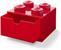LEGO Desk Drawer 4 Knobs Stackable Storage Box | Red