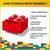 LEGO Desk Drawer 4 Knobs Stackable Storage Box | Red