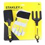 Stanley JR Garden Hand Tool 3 Piece Set | Hand Spade | Hand Fork | Work Gloves
