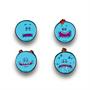 Rick and Morty Collector's Enamel Pins, Meeseeks, 4 Pack