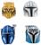 Star Wars: The Mandalorian 4-Piece 3D Metal Helmet Pin Set | Toynk Exclusive