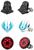 Star Wars 3 Pack Earring Set, Lola - Droid, Inquisitor logo and Obi Wan Com Device.