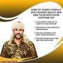 King of Tigers Cosplay Wig | Blonde Mullet Wig and False Mustache Costume Set