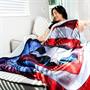 Marvel Captain America Shield Oversized Fleece Sherpa Throw Blanket | 72 Inches