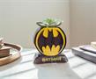 Batman Bat Logo 9x5x5 Inch Ceramic Planter w/ Artificial Plant