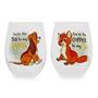 Disney The Fox and the Hound 20-Ounce Teardrop Stemless Wine Glass | Set of 2
