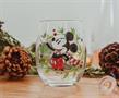 Disney Mickey Mouse Christmas Wreath Stemless Wine Glass | Holds 20 Ounces