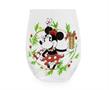 Disney Minnie Mouse Christmas Wreath Stemless Wine Glass | Holds 20 Ounces
