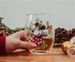 Disney Minnie Mouse Christmas Wreath Stemless Wine Glass | Holds 20 Ounces