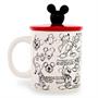 Disney Mickey Mouse Sketchbook Ceramic Mug With Lid | Holds 18 Ounces