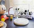 Disney "Peace Love" Mickey Mouse Glitter Handle Glass Mug | Holds 14 Ounces
