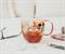 Disney "Peace Love" Mickey Mouse Glitter Handle Glass Mug | Holds 14 Ounces