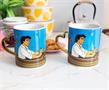Disney Ariel and Eric 14-Ounce Heart-Shaped Handle Ceramic Mugs | Set of 2