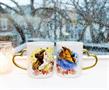 Disney Beauty and the Beast Sculpted Handle Mug Set | Each Holds 14 Ounces