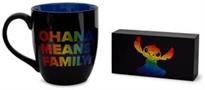 Disney Lilo & Stitch "Ohana Means Family" Rainbow Ceramic Mug and Box Sign Set