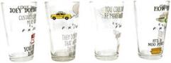 Friends Multi Quote Pattern 4 Piece 16oz Pint Glass Set