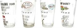 Friends Multi Quote Pattern 4 Piece 16oz Pint Glass Set