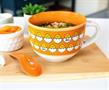 Sanrio Gudetama x Nissin Top Ramen Ceramic Soup Mug with Spoon | Holds 24 Ounces