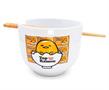 Sanrio Gudetama Top Ramen Japanese Dinner Set | 20-Ounce Ramen Bowl, Chopsticks