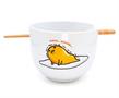 Sanrio Gudetama Top Ramen Japanese Dinner Set | 20-Ounce Ramen Bowl, Chopsticks
