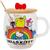 Sanrio Hello Kitty and Friends Rainbow Glass Mug With Lid and Spoon