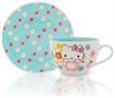 Sanrio Hello Kitty Floral Bone China Teacup and Saucer Set | Holds 7 Ounces