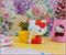Sanrio Hello Kitty Pineapple Ceramic Mini Planter With Artificial Succulent