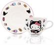 Sanrio Hello Kitty Black Cat Bone China Teacup and Saucer Set | Holds 7 Ounces